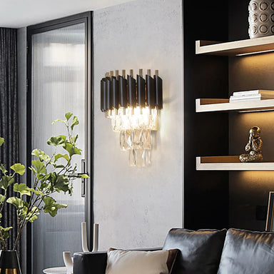 Gio | 25 cm Black and Gold Wall Light